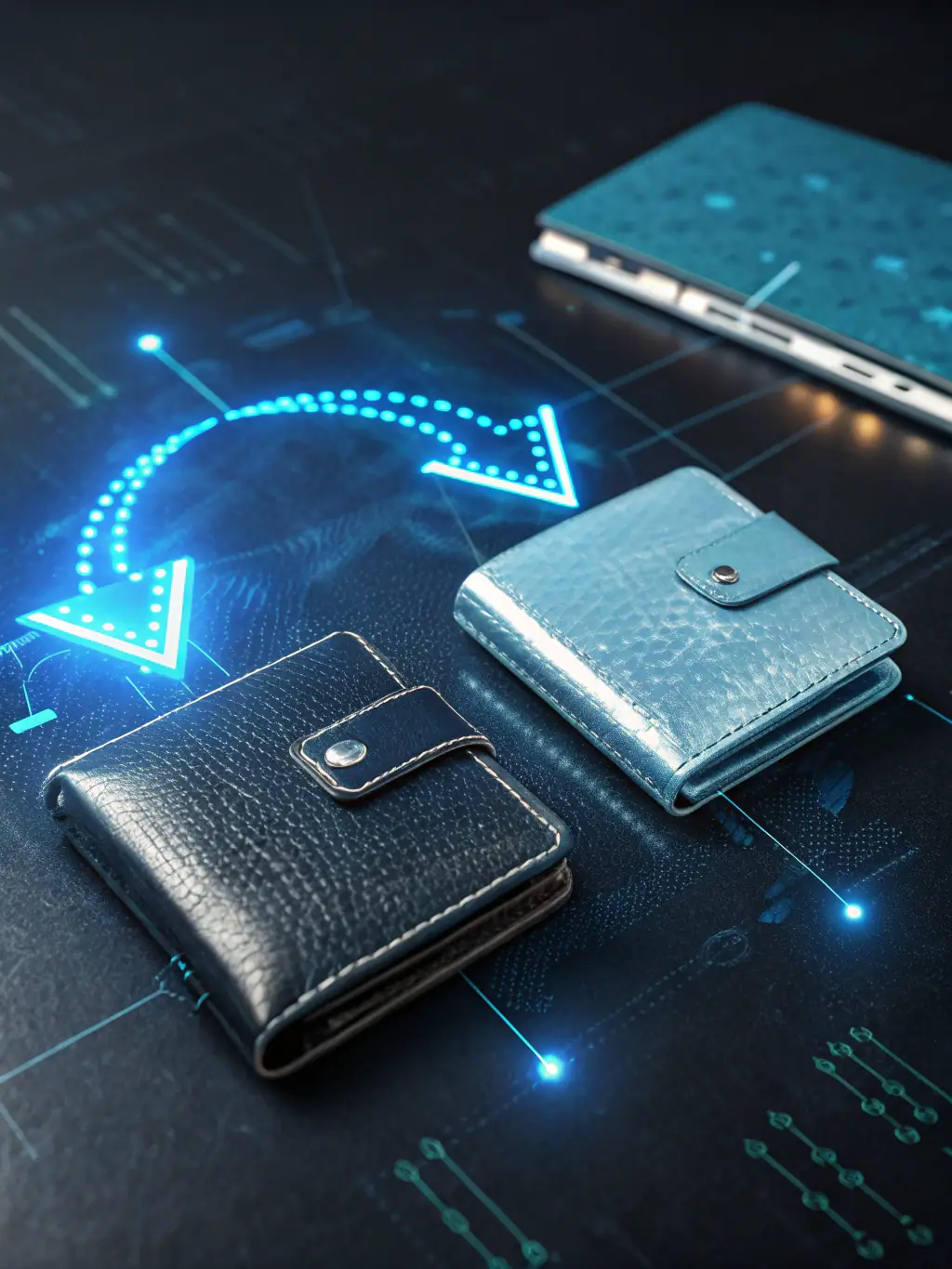 A secure digital wallet icon with a fast-moving arrow, representing the speed and security of instant withdrawals.